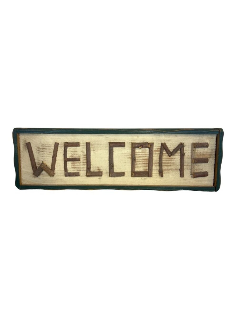 Rustic Handmade Wooden Welcome Sign Twig Lettering Wall Hanging Farmhouse